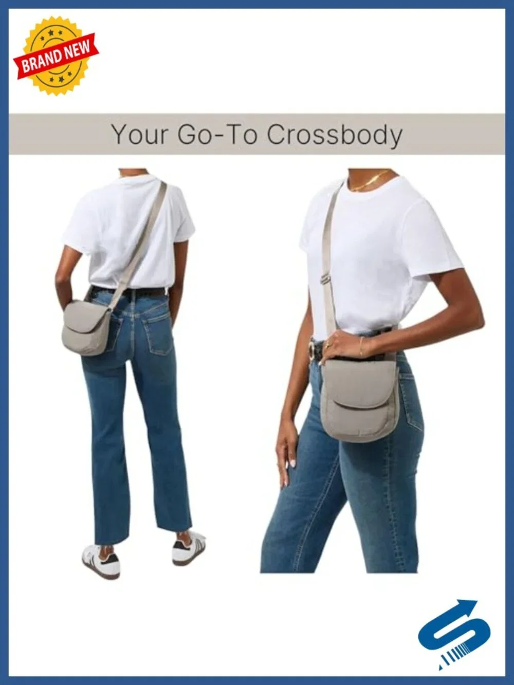 Nylon Crossbody Purse with RFID Blocking Card Slots, Adjustable Strap
